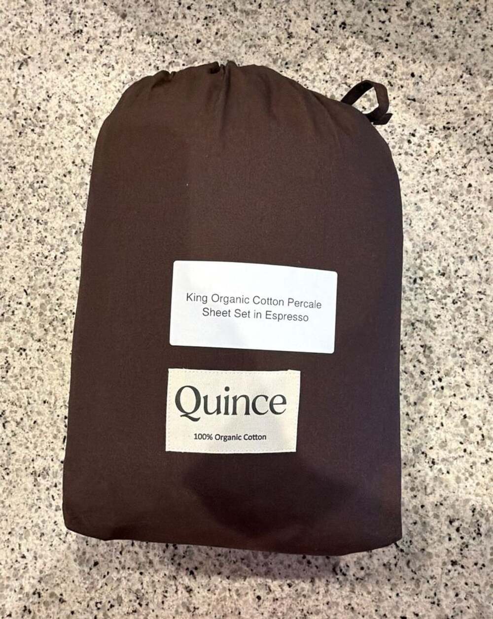 Quince King Organic Cotton Percale Sheet Set in Espresso